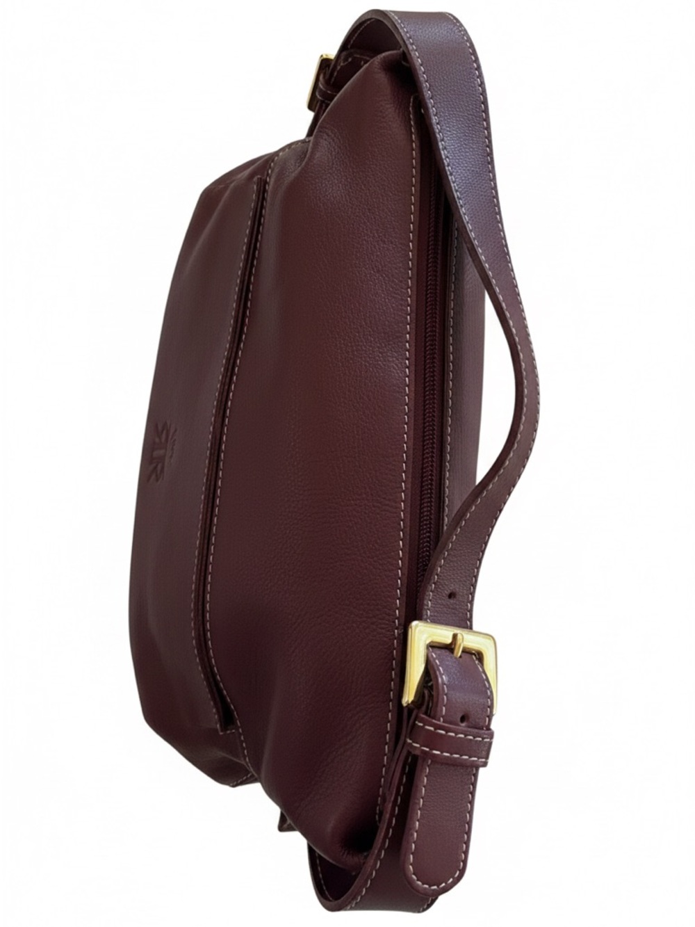 Pedro Rogado Pebbled Leather Buckle Shoulder Bag - Burgundy Merlot - EUC - Picture 5 of 7